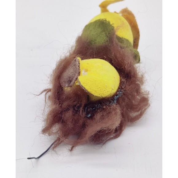 Vintage Christmas Ornament Mid Century MCM Top Flocked Felt Lion Japan 50s? 60s? - Picture 8 of 10